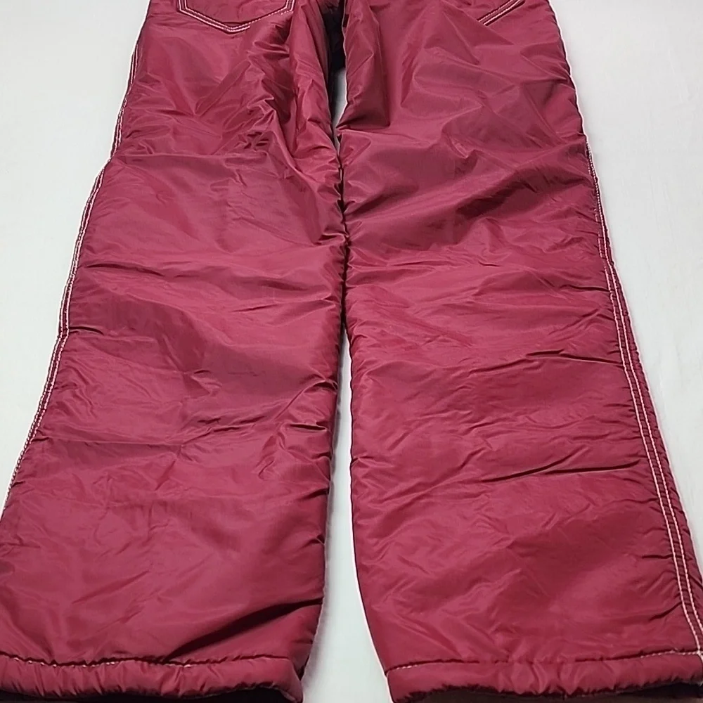 Vintage 1970's Montgomery Ward Snow Jeans Red Insulated Snow Pants Size 14 Kids